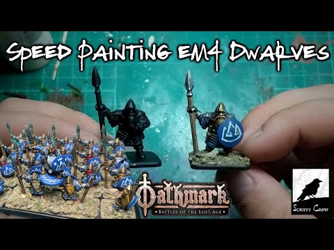 Видео: Скоростная покраска eM4 Dwarf Spearmen для Oathmark