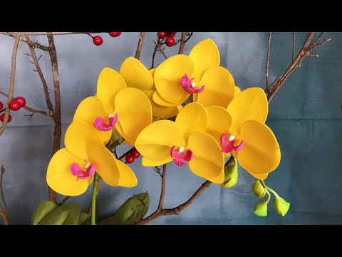 Видео: ABC TV | Как сделать цветок орхидеи фаленопсис из пены EVA - Учебник по рукоделию