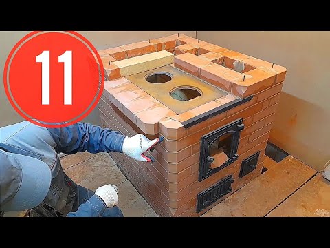 Видео: Печь для дачи (шведка) пошагово, как сложить печь для дачного домика, печь без порядовки  часть 11