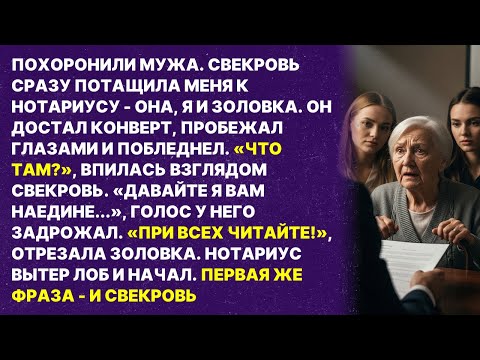 Видео: Нотариус ОТКАЗАЛСЯ читать завещание мужа при свекрови