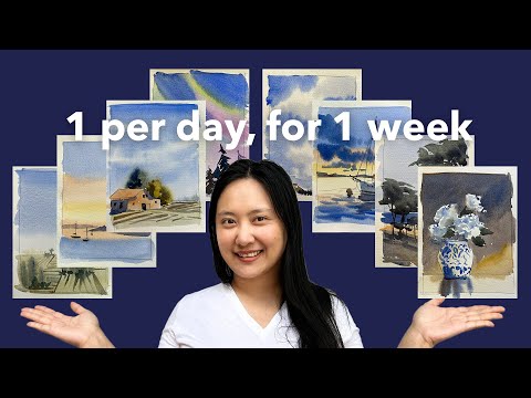 Видео: 8 простых, но впечатляющих картин для оттачивания навыков акварели | Курс для начинающих, часть 2