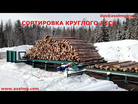 Видео: Линия сортировки бревен AXEL RLS