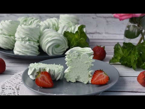 Видео: Зефир в домашних условиях! Яблочный зефир со вкусом мяты! Мятный зефир!