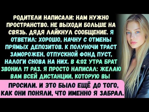 Видео: Мои родители написали: "Нам нужно пространство. Пожалуйста, больше не выходи с нами на связь...