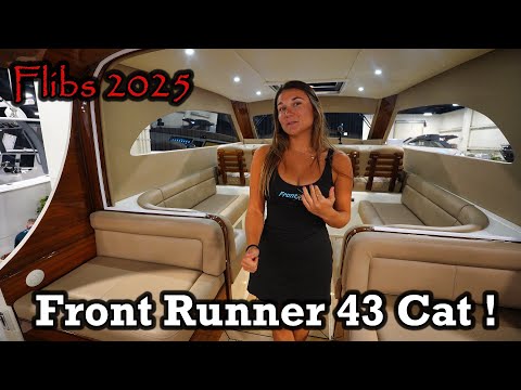 Видео: 43-футовый катамаран Front Runner на Flibs с каютой! (Бот-шоу в Форт-Лодердейле)