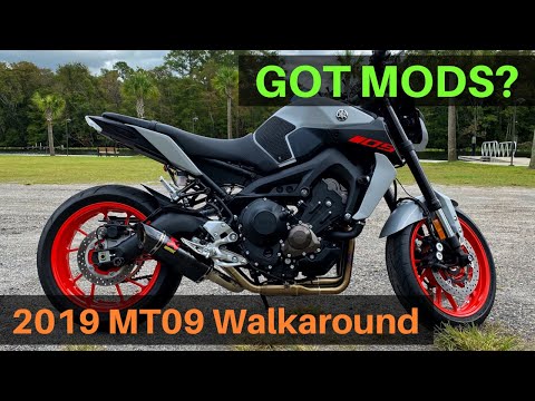 Видео: Обзор Yamaha MT09 2019 года — список модификаций/обзор + клип звука выхлопа