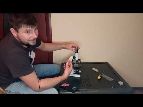 Видео: Микроскоп лабораторный 40х-1600х (экспедиционный), обзор