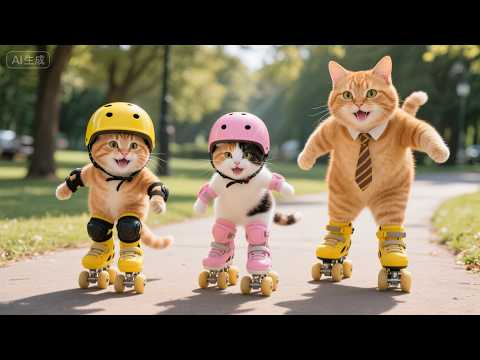 Видео: Сюрприз от лучшего кошатника! 🎁 Смогут ли котята покорить роликовые коньки?🐾