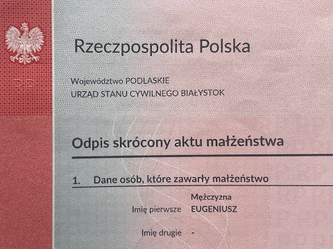 Видео: Замена свидетельства о браке и свидетельства о рождении на польское