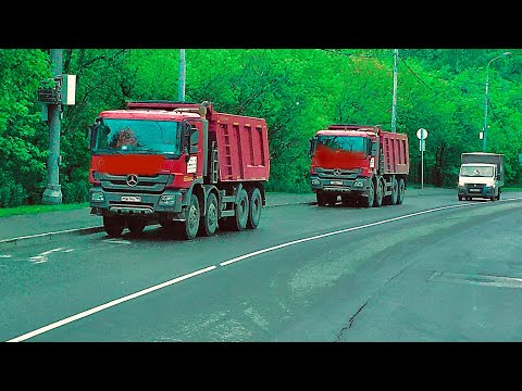 Видео: Сколько зарабатываю на самосвале в москве Mercedes-Benz Actros 4141k