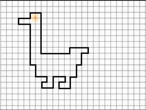 Видео: Гусь (графический диктант по клеточкам), рисуем по клеточкам  гуся