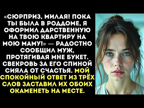 Видео: «Пока ты рожала, я переписал твою квартиру на маму! Теперь ты тут никто!» — сообщил муж в роддоме...