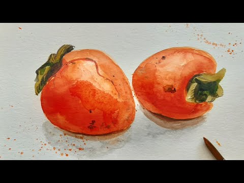 Видео: Как нарисовать Хурму. Уроки рисования для новичков. Урок рисования с нуля.