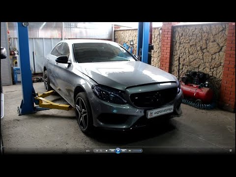 Видео: Замена передних нижних рычагов на Mercedes Benz C250 2,0 Мерседес Бенц 2014 года