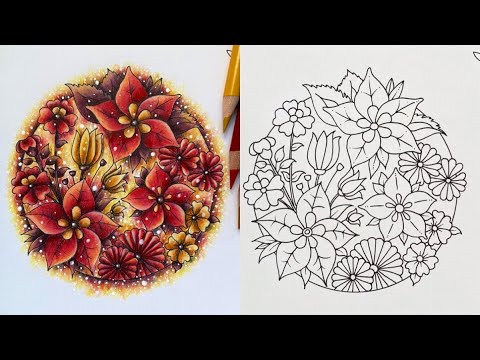 Видео: Очень быстрое раскрашивание /  Раскраска антистресс