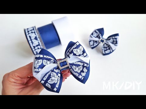 Видео: Бантики с принтом "Бабочки"