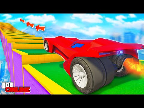 Видео: КАК ДАЛЕКО РЕАКТИВНЫЙ БЭТМОБИЛЬ СМОЖЕТ ЗАБРАТЬСЯ ПО СТУПЕНЬКАМ ЛЕСТНИЦЫ? ЭКСПЕРИМЕНТЫ ГТА 5