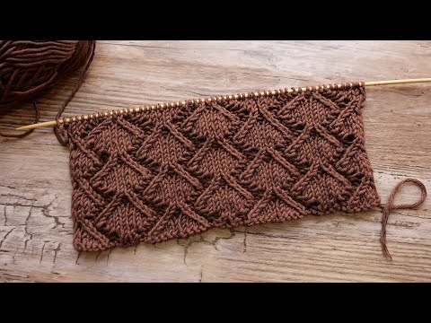 Видео: Узор «Еловые ветки» спицами 🌲 «Fir branches » knitting pattern