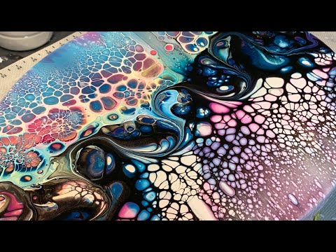 Видео: #122 9-ти цветное смахивание ракелем |  Акриловая картина заливки |  Аннотация |  Жидкое Искусство