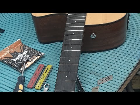 Видео: Акустическая гитара Ibanez AAD50CE-LG. Шлифовка ладов, Т.О.
