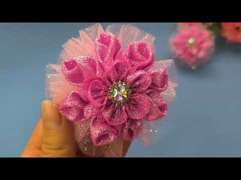 Видео: DIY/ШИК И БЛЕСК// Розового много не бывает/Банты из атласной ленты и парчи/hair bow