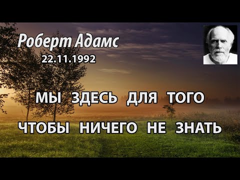 Видео: Мы здесь для того, чтобы ничего не знать (Роберт Адамс, НикОшо)