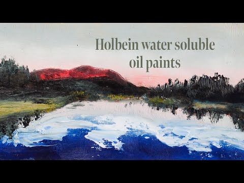 Видео: Образцы и роспись водорастворимыми масляными красками Holbein Aqua Duo