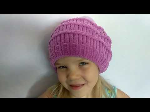 Видео: Шапка - берет спицами
