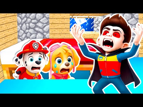 Видео: ЩЕНЯЧИЙ ПАТРУЛЬ СПРЯТАЛСЯ ПОД КРОВАТЬЮ РАЙДЕРА ВАМПИРА EXE в МАЙНКРАФТ