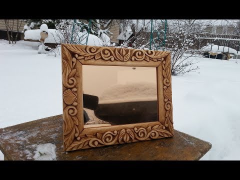 Видео: Резная рамочка под зеркало. Липа. Woodcarving