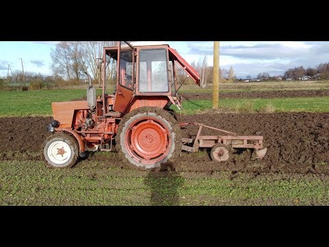 Видео: Осенняя вспашка земли с Т-25