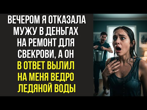 Видео: Вечером я отказала мужу в деньгах на ремонт для свекрови, а он в ответ вылил на меня ведро