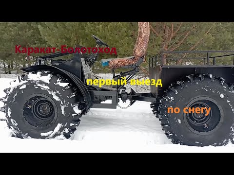 Видео: Каракат-Болотоход Скиф 460 первый выезд в лес по снегу