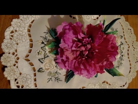Видео: Пион из ткани.