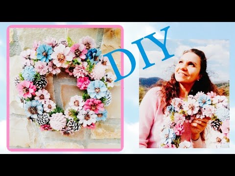 Видео: DIY: 🌸Декор из шишек на дверь. Цветы из шишек. Мастер класс