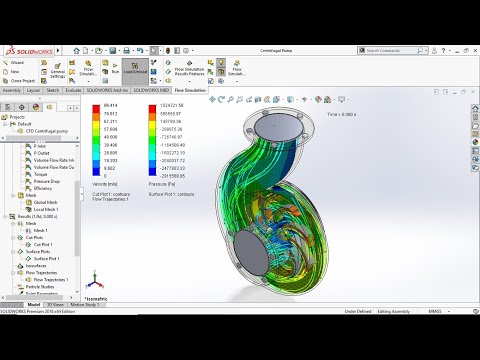 Видео: Анализ CFD центробежного насоса с использованием Solidworks