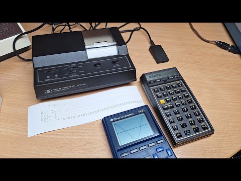 Видео: HP-41CV (1984) строит графики с помощью термопринтера HP82143A
