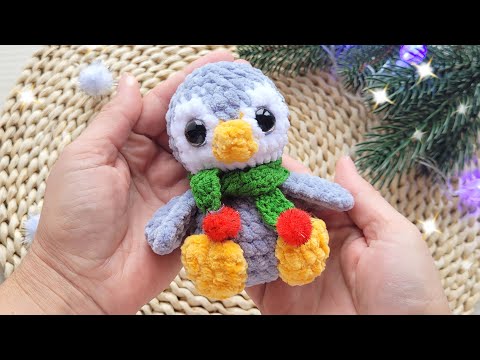 Видео: Красивый, несложный пингвин из плюшевой пряжи крючком🐧crochet penguin🐧Gehäkelter Pinguin