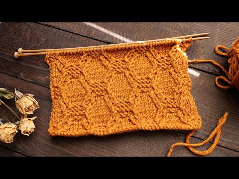 Видео: «Соты» узор спицами 🐝 "Honeycomb" knitting pattern