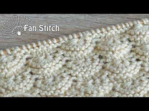 Видео: Веерный узор спицами 👝 Fan knitting pattern