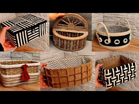 Видео: 6 Красивых коробок для хранения из картона и верёвки