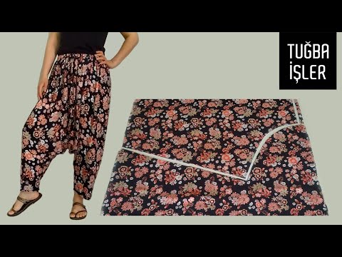 Видео: Как сшить шаровары и сделать выкройку (Самый легкий способ) | Tuğba İşler