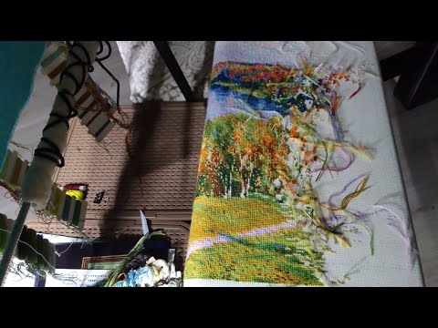 Видео: Вышивка полукрестом. Как закрепляю нить в три сложения начале и в конце.