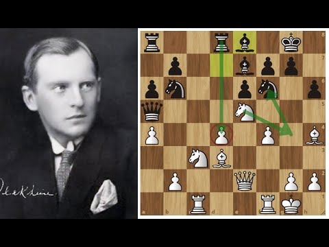 Видео: Красивая атака Александра Алехина в позиции с изолятором! Шахматы.