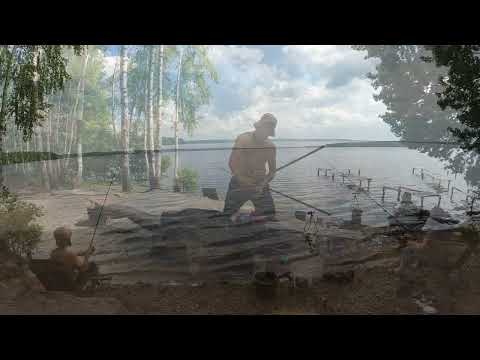 Видео: рыбалка с фидером ночью в июне на Десногорском водохранилище...