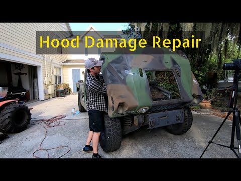 Видео: Ремонт капота и кузова HMMWV: как устранить трещины на капоте