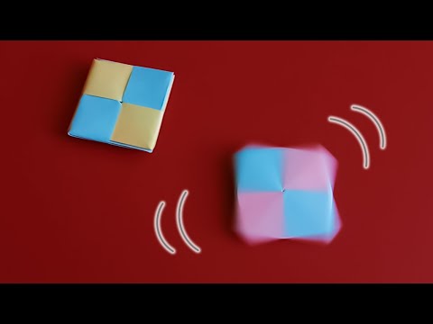 Видео: Квадратная оригами вертушка: простая антистресс игрушка из бумаги без клея • Origami Spinning Top