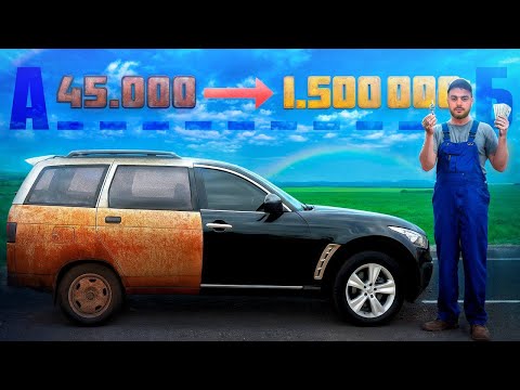 Видео: Infiniti fx-37 за 45.000₽  часть 3 Покраска авто на улице ,перекупские движения,дымящий акцент  