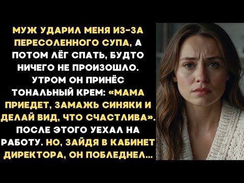 Видео: Муж ударил меня из-за пересоленного супа, а потом лёг спать. Но его начальник...