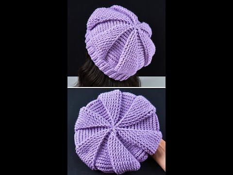 Видео: Простая вязаная крючком шапка-берет Miarti🧶